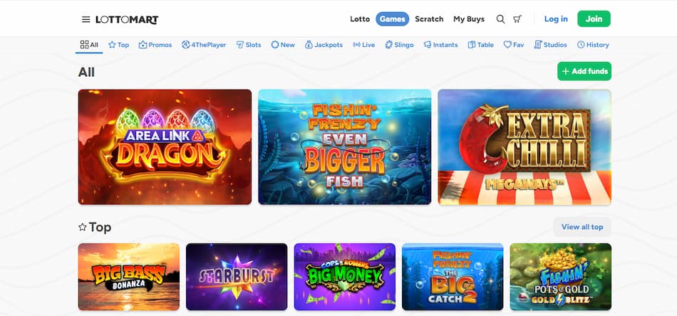 lottomart-game-selection